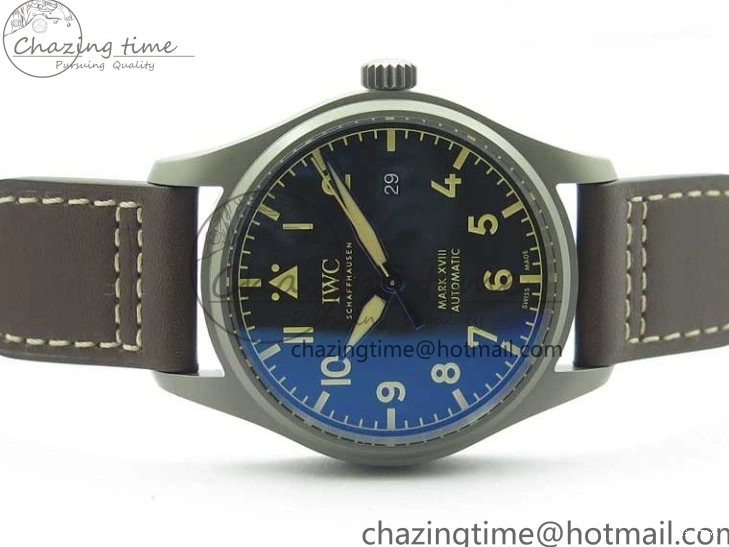 MIROTIME 0507 Mark XVIII IW327006 Titanium V7F 1:1 Best Edition Black Dial on Brown Leather Strap A Attractive 7080